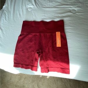 red ribbed biker shorts  from target